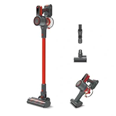Afbeelding van Polti Forzaspira D Power SR550, draadloze stofzuiger, 2 in 1, multi cycloontechnologie, looptijd tot 40 minuten, 3 programma&#039;s, mini turboborstel, rood en grijs
