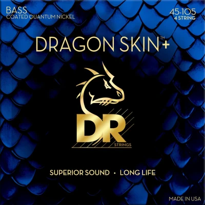 Afbeelding van DR DBQ 45 Dragon Skin+ Quantum Nickel Bass Guitar Strings 105 Snarenset voor 4 string basgitaar