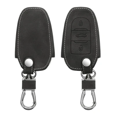 Afbeelding van kwmobile autosleutelbehuizing geschikt voor Opel 3 knops SmartKey autosleutel Keyless Go Sleutelbehuizing Sleutelhoes in donkergrijs