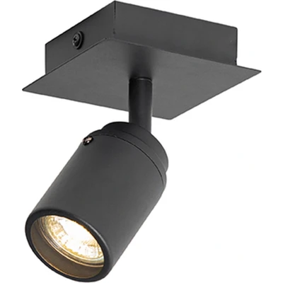 Afbeelding van QAZQA ducha Moderne Plafondlamp en wandlamp voor badkamer 1 lichts L 10 cm Zwart