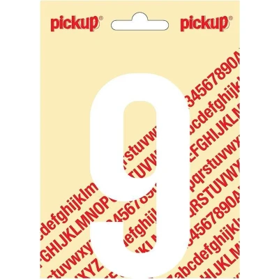 Afbeelding van Plakcijfer Nobel 120mm wit 9 Pickup
