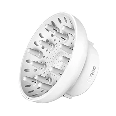 Image de GIHALI Diffuseur Universel Très Solide pour Cheveux Bouclés et Ondulés Accessoire Sèche 4.4 6.6 cm, Portefeuille Robuste, Anti Frisottis (Blanc perle)