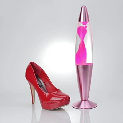 Afbeelding van Roze lavalamp, mini, decoratielamp, meisje, dromerig, cadeau idee, Kerstmis, 36 cm, G9 30 W met draadschakelaar, inclusief gloeilampen, retro tafellamp