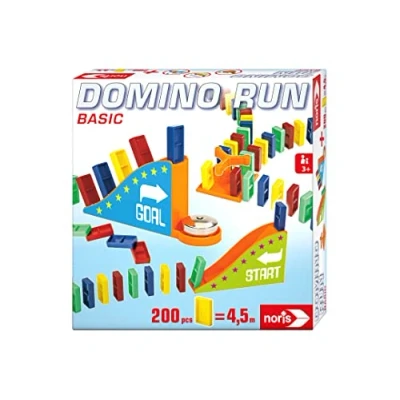 Afbeelding van Noris 606062022 Domino Run Basic 200 stenen en een helling voor invloedrijke baan, vanaf 3 jaar
