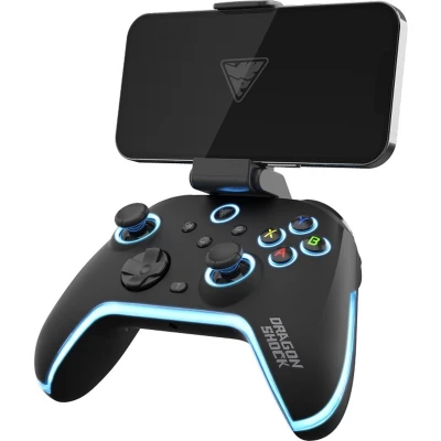 Afbeelding van DragonShock AURORA PLUS Draadloze Controller Zwart met Telefoonhoudervoor PS3, PC, Android en IOS