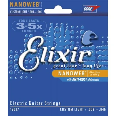 Image de JEU DE CORDES GUITARE ELIXIR NANOWEB E 12027 CL