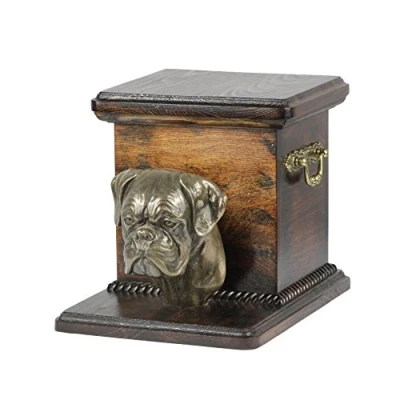 Afbeelding van Elegante urn hond voor Duitse Boxer met hondenbuste asbewaring