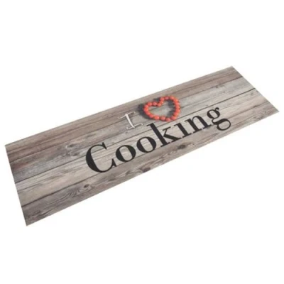 Image de vidaXL Tapis de cuisine lavable impression gris 45x150 cm136546