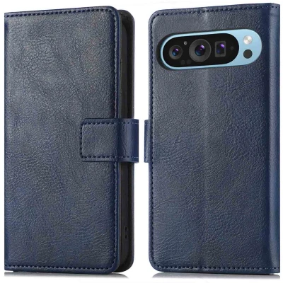Afbeelding van imoshion Hoesje Geschikt voor Google Pixel 9 Pro XL Met Pasjeshouder Luxe Bookcase Donkerblauw