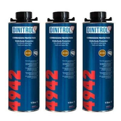 Afbeelding van REJEL Dinitrol 4942 Set van 3 potjes voor onder de kist, 1 liter (met schroefsluiting in beschermstijl)