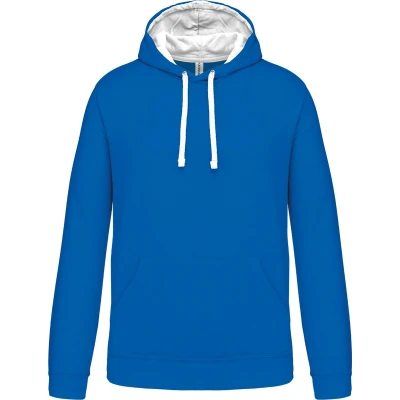 Afbeelding van Kariban Hooded sweater met contrasterde capuchon K446 Light Royal Blue / White