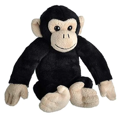 Afbeelding van Pluche knuffel chimpansee aap van ongeveer 20 cm met echt geluid Speelgoed knuffelbeesten