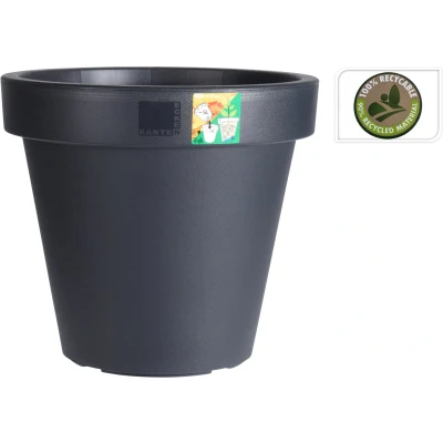 Afbeelding van Bloempot ek rond 35 cm Zwart