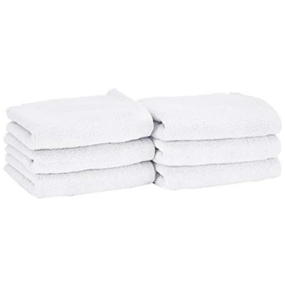 Afbeelding van Heckett &amp; Lane 6 pack katoen gastendoekjes wit 30x50 luxe uitstraling huidvriendelijk en duurzaam