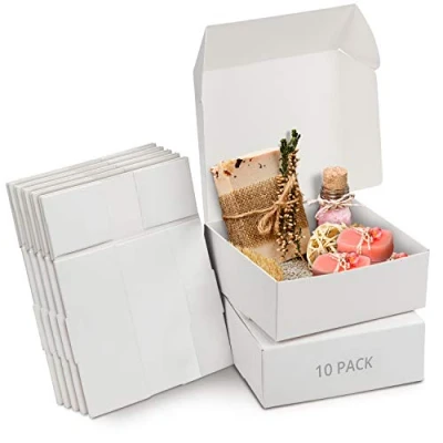 Afbeelding van Kurtzy 10Pak Witte Hobby Kado Dozen Doos Maat 12 x 5 cm Makkelijk in Elkaar te Zetten Presentaties Geschenk Presentjes Feestjes, Verjaardagen, Huwelijken, Vakanties