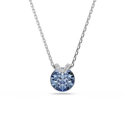 Afbeelding van Swarovski Pendentif Bella V, Taille ronde, Bleu, Métal rhodié