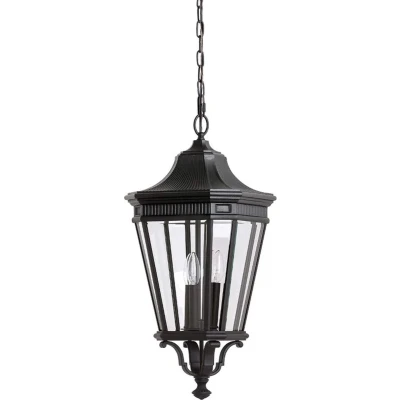 Afbeelding van Feiss LED Buiten Pendelarmatuur Cotswold Lane 3X E14 Max 60W Dimbaar Black