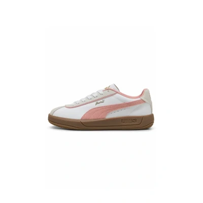 Afbeelding van Puma CLUB Klassika Sneakers laag whitepink fruitvapor gray, Dames, Maat: 35.5, White pink fruit vapor gray Leer/ synthetisch