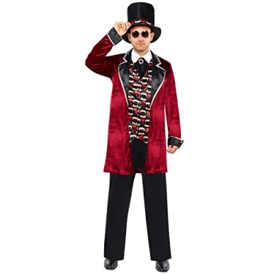 Afbeelding van amscan Middernacht vampier kostuum heren Halloween meerkleurig XL 9917911