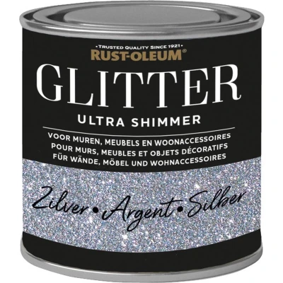 Afbeelding van Rust oleum glitterverf ultra glitter shimmer 250 ml, zilver, blik