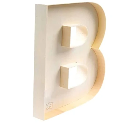 Afbeelding van Handgemaakte ruwe houten letter B