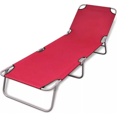 Afbeelding van Ligbed inklapbaar gepoedercoat staal rood