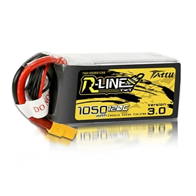 Afbeelding van Tattu 6S Lipo Batterij 1050mAh 22,2V 120C met XT60 aansluiting voor FPV Racing Drones Racefiets Quadcopters Vliegtuig Helikopter