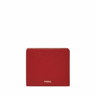 Afbeelding van FOSSIL Leren Portemonnee Logan RFID Small Bifold Garnet Rood