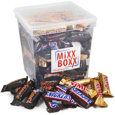 Afbeelding van Chocolade Box van 110 stuks Mars miniaturen 2200g Mars, Snickers, Twix