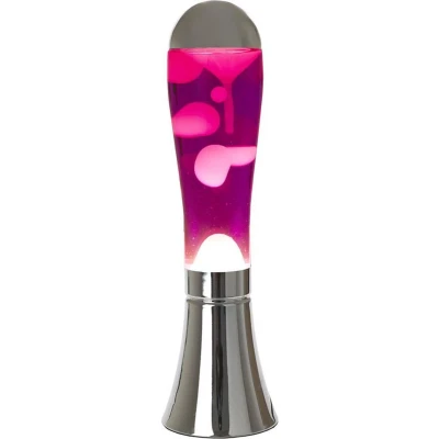 Afbeelding van Balvi lava lamp Magma zilver en roze Aluminium Multi color / 45 x 12 cm