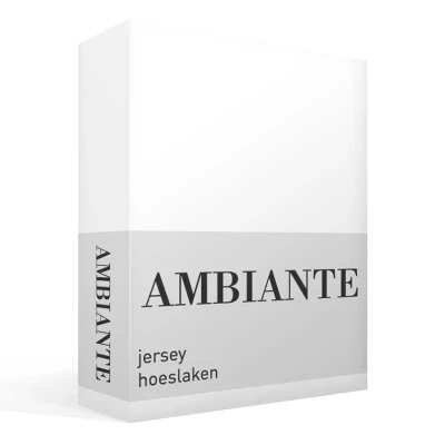 Afbeelding van Hoeslaken Lits Jumeaux 180x200 Ambiante Jersey Wit