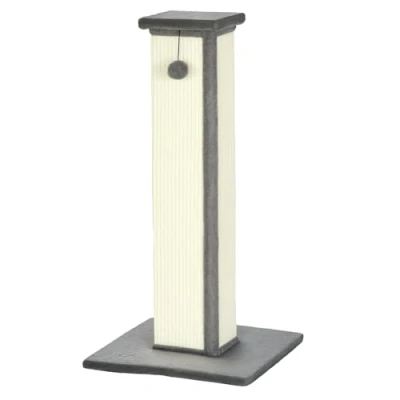 Afbeelding van PawHut Krabstam, 81 cm, sisal krabpaal met speelbal, voor katten tot 5 kg, binnen, grijs, crème