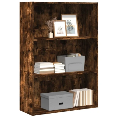 Afbeelding van Boekenkast 80x30x114 cm bewerkt hout gerookt eikenkleurig