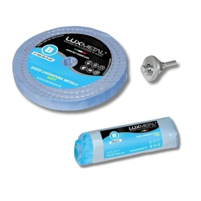 Afbeelding van Lux Metal Set 1 polijstschijven van 150 mm en schuurpasta 250 g Ideaal voor het polijsten metalen zoals aluminium, ijzer, roestvrij staal, messing, koper, goud, marmer