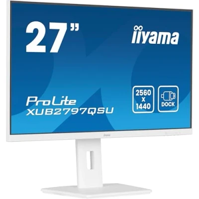 Image de iiyama ProLite XUB2797QSU W2 Écran LED 27&quot; 2560 x 1440 QHD @ 100 Hz IPS 300 cd/m² 1300:1 1 ms HDMI, DisplayPort haut parleurs blanc mat