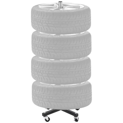 Image de VEVOR Support de Rangement pour Pneus Rack à avec Roues Capacité 4PCs