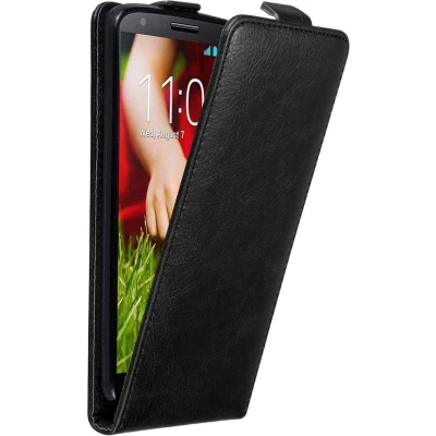 Afbeelding van Cadorabo Hoesje geschikt voor LG G2 in ZWARTE NACHT Beschermhoes flip design Case Cover met magnetische sluiting