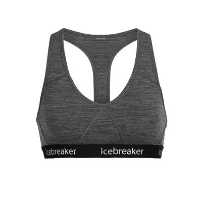 Afbeelding van Icebreaker Merino Sprite Racerback BRA Sportbh met light support, Dames, Maat: XS, Gritstone heather