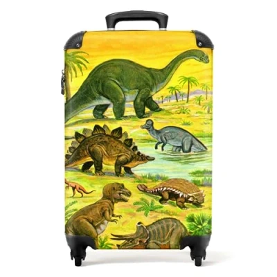 Afbeelding van NoBoringSuitcases.com® Dino koffer Jongens trolley kinderen 55x35x25