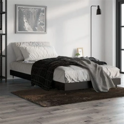 Afbeelding van Bedframe Led Massief Hout Wit 140X190 cm 90 x 200 / Zwart