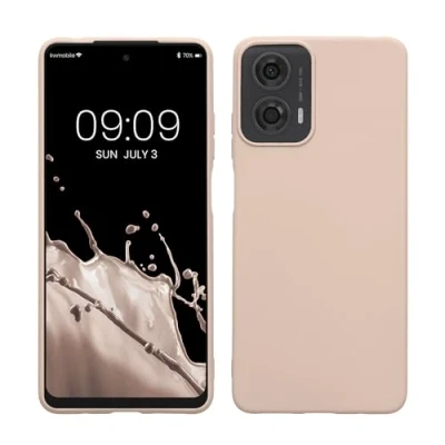 Afbeelding van kwmobile telefoonhoesje geschikt voor Motorola Moto G24 / E14 G04 G04s Hoesje smartphone Back cover in kokosmelk