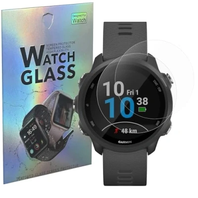 Image de Verre Trempé pour Garmin Forerunner 245 / Music [Lot de 2] Film Protection Ecran Montre Anti Rayure Phonillico®