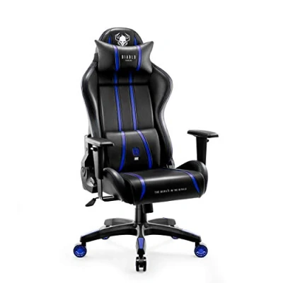 Afbeelding van Diablo X One 2.0 Gaming Stoel Gamestoel Bureaustoel Verstelbare Armleuningen Ergonomisch Ontwerp Nek / Lendenkussen (L, Blauw)
