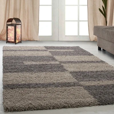 Afbeelding van Gala Shaggy vloerkleed Taupe Hoogpolig 120x170 cm