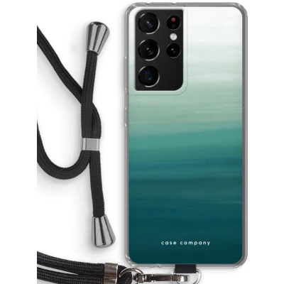 Afbeelding van Case Company® hoesje met Koord geschikt voor Samsung Galaxy S21 Ultra Ocean Telefoonhoesje Zwart Bescherming aan alle Kanten en Over de Schermrand