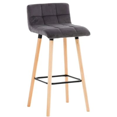 Afbeelding van Barkruk Sauvo Velvet, Grijs