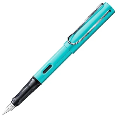 Image de LAMY AL star turmaline Stylo plume avec grip ergonomique et acier en taille M corps aluminium léger cartouche T 10 bleue Droitier