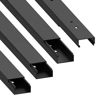 Afbeelding van Cablecoach Habengut Kabelmantel met montagegat in de grond 30 x 15 mm van pvc, kleur: zwart, lengte 4 m (4 1 lengte)