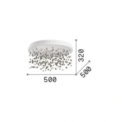 Afbeelding van Ideal Lux plafondlamp Armony wit metaalglas, Ø 50 cm