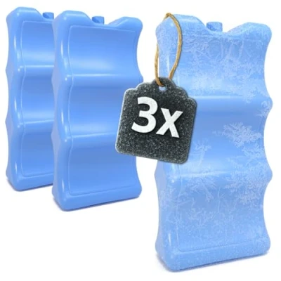 Afbeelding van COM FOUR® 3 x koelelement voor blikjes en kleine flessen ijspak ijspakketten koelbox koeltas (3 blikje koud kompres)
